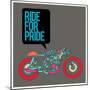 Vector Motorbike Illustration Ride for Pride Colorful Poster-singpentinkhappy-Mounted Art Print