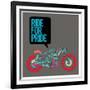 Vector Motorbike Illustration Ride for Pride Colorful Poster-singpentinkhappy-Framed Art Print