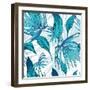 Vector Natural Vintage Seamless Exotic Pattern with Tropical Leaves, Botanical Illustration on Whit-Varvara Kurakina-Framed Art Print