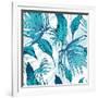 Vector Natural Vintage Seamless Exotic Pattern with Tropical Leaves, Botanical Illustration on Whit-Varvara Kurakina-Framed Art Print