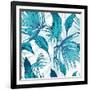 Vector Natural Vintage Seamless Exotic Pattern with Tropical Leaves, Botanical Illustration on Whit-Varvara Kurakina-Framed Art Print