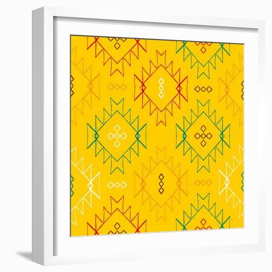 Vector Navajo Tribal Ornament-tukkki-Framed Art Print