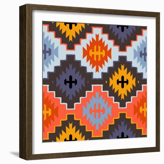 Vector Navajo Tribal Ornament-tukkki-Framed Art Print
