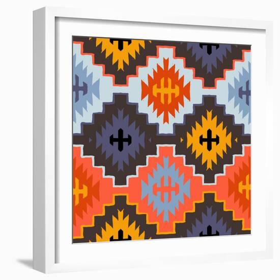 Vector Navajo Tribal Ornament-tukkki-Framed Art Print