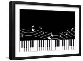 Vector Piano Musical Abstract Background-aispl-Framed Art Print