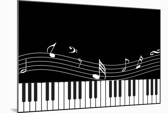 Vector Piano Musical Abstract Background-aispl-Mounted Art Print