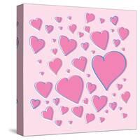 Vector Pink Hearts-skoo-Stretched Canvas