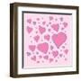 Vector Pink Hearts-skoo-Framed Art Print