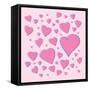 Vector Pink Hearts-skoo-Framed Stretched Canvas