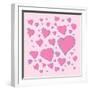 Vector Pink Hearts-skoo-Framed Art Print