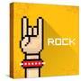 Vector Pixel Art Hand Sign Rock N Roll Music.-rock n roll-Stretched Canvas