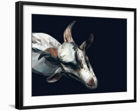 Vector Polygonal Goat Illustration.-Kundra-Framed Art Print