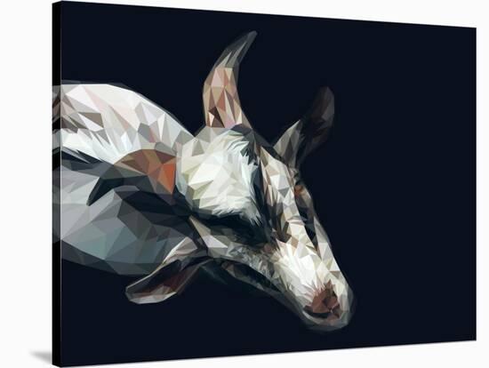 Vector Polygonal Goat Illustration.-Kundra-Stretched Canvas