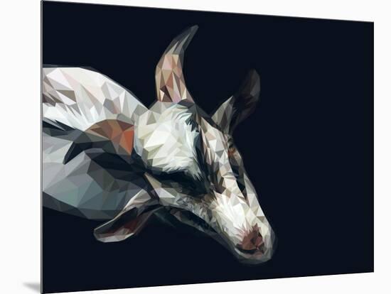 Vector Polygonal Goat Illustration.-Kundra-Mounted Art Print