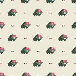 Rusian Bear Seamless Pattern-vector pro-Art Print