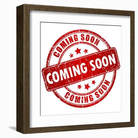 Vector Red Stamp Coming Soon-Arcady31-Framed Art Print