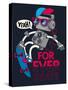 Vector Retro Robot on Skateboard, Skater-braingraph-Stretched Canvas