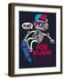 Vector Retro Robot on Skateboard, Skater-braingraph-Framed Art Print