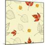 Vector Seamless Background with Autumn Leaves-lolya1988-Mounted Art Print