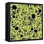 Vector Seamless Pattern Flowers on a Green Background.-Yaroslavna-Framed Stretched Canvas