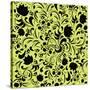 Vector Seamless Pattern Flowers on a Green Background.-Yaroslavna-Stretched Canvas