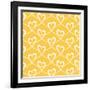 Vector Seamless Pattern with Stylized Hearts of White Ribbons. Romantic Gold Decorative Graphic Bac-anfisa focusova-Framed Art Print