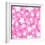 Vector Seamless Pattern with White and Pink Flowers.-Naddiya-Framed Art Print
