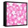 Vector Seamless Pattern with White and Pink Flowers.-Naddiya-Framed Stretched Canvas