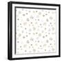 Vector Seamless Winter Pattern Background with Sikver and Gold Snowflakes. Can Be Used for Textile,-mcherevan-Framed Art Print