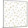 Vector Seamless Winter Pattern Background with Sikver and Gold Snowflakes. Can Be Used for Textile,-mcherevan-Mounted Art Print