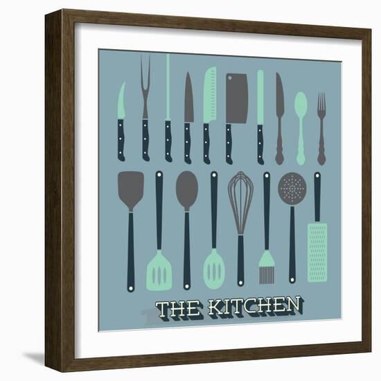Vector Set: Kitchen Supplies-vreddane-Framed Art Print
