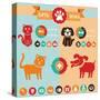 Vector Set of Infographics Elements - Dogs, Cats-venimo-Stretched Canvas