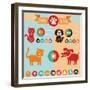 Vector Set of Infographics Elements - Dogs, Cats-venimo-Framed Art Print