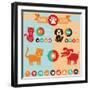 Vector Set of Infographics Elements - Dogs, Cats-venimo-Framed Art Print