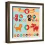 Vector Set of Infographics Elements - Dogs, Cats-venimo-Framed Art Print