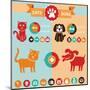 Vector Set of Infographics Elements - Dogs, Cats-venimo-Mounted Art Print