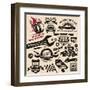 Vector Set of Vintage Car Symbols and Logos-Lukeruk-Framed Art Print