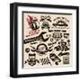 Vector Set of Vintage Car Symbols and Logos-Lukeruk-Framed Art Print