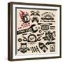 Vector Set of Vintage Car Symbols and Logos-Lukeruk-Framed Art Print