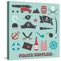 Vector Set: Pirate Supplies Silhouettes and Icons-vreddane-Stretched Canvas