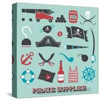 Vector Set: Pirate Supplies Silhouettes and Icons-vreddane-Stretched Canvas