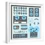 Vector Set: Retro Style Music Recording Equipment-vreddane-Framed Art Print