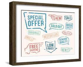 Vector Set: Rubber Stamps-hauvi-Framed Art Print