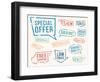 Vector Set: Rubber Stamps-hauvi-Framed Art Print