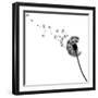 Vector Silhouette Graphic Illustration Depicting Dandelion Seed Dispersal-Robert F Balazik-Framed Art Print