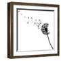 Vector Silhouette Graphic Illustration Depicting Dandelion Seed Dispersal-Robert F Balazik-Framed Art Print