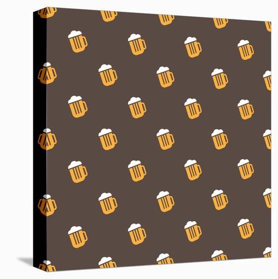 Vector Simple Bright Beer Mug Seamless Pattern-Anastacia Trapeznikova-Stretched Canvas