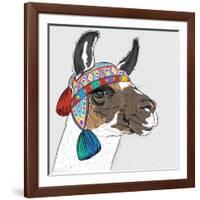 Vector Sketch of Alpaca-kavalenkava volha-Framed Art Print