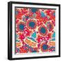 Vector Skull Seamless Pattern-Lunarus-Framed Art Print