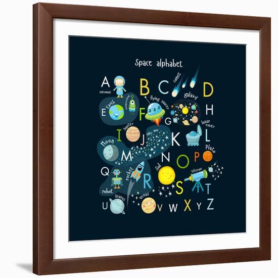 Vector Space Alphabet-Olga Utchenko-Framed Art Print